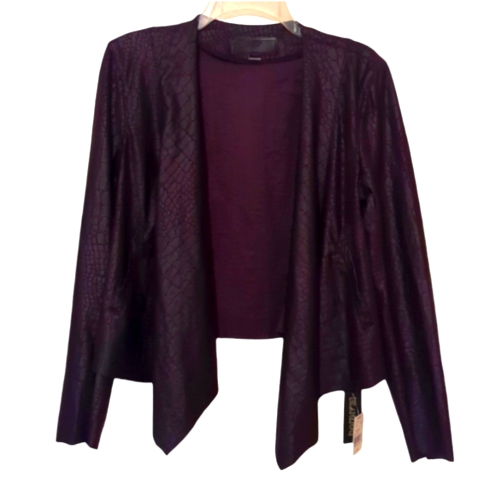 NWT VON MAUR BLANKNYC SNAKESKIN PRINT CROP JACKET LARGE 🌸